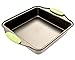 Bakeware Set -Premium Nonstick Baking Pans -Set of 4- Includes a Pie Pan, a Square Cake Pan, Baking Pan, a Bread Pan, with Green Silicone Hnadles By Intriom