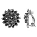Boucles d'oreilles Agatha en pierre du Rhin grise - fermoir à clip - ton argent