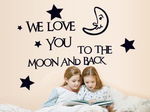 UfingoDecor "WE LOVE YOU TO THE MOON AND BACK" Quotes and Sayings Wall Decals, Living Room Bedroom Removable Wall Stickers Murals