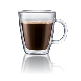 Bodum Bistro Double-Wall Insulated 10-Ounce Glass Mug, Set of 2 by Bodum