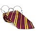 Skeleteen Wizard Glasses and Tie - Maroon and Gold Dress Up Tie and Black Round Glasses Set - 1 Pair