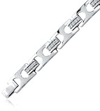 Mens Moissanite Bracelet, 14k Gold
