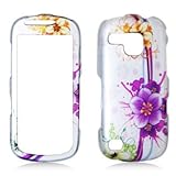 Crystal Hard Faceplate Cover Case With Silver and Purple Flower Chain Desig ....