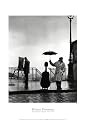 Musician in the Rain People Art Poster Print by Robert Doisneau, 20x28