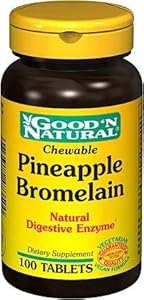 Chewable Pineapple Bromelain - Natural Digestive Enzyme, 100 tabs,(Good'n Natural)