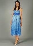 Glitter Rose Satin Tie-Waist Dress for Bridesmaid Formal Prom