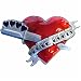 TATTOO STYLE LOVE HURTS ENAMELED BELT BUCKLE