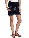 Three Seasons Maternity Womens Maternity Denim Roll Cuff Short, Dark Stonewash, Medium