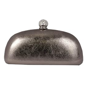 Half Moon Shape Satin Leather Mini Clutch, with Rhinestone Closure, Evening Bag - Hope (41 8029)