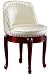 Delmar High Back Swivel Vanity Stool, HIGH BACK, IVORY STRIPE
