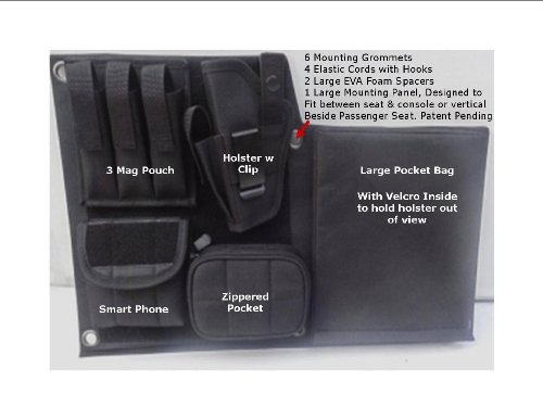 Concealed carry automotive / car holster with 3-mag pouch and iph…