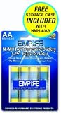 4 Rechargeable 2400 mAh AA Batteries with Storage