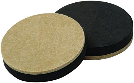 Shepherd Hardware 9407 3-1/2-Inch Reusable, Round, Felt Furniture Slider Pads, 4-Pack , Beige