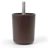 Leg Daddy 2 1/2" Brown Round HDPE Plastic Sofa Leg, Set of 4