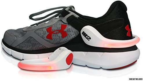 PREMIUM Safety Shoe Lights by M2 Sports - Use as a Bike Light, Running Light, Jogging Light, Walking Light, Shoe Light, Cycling Light, Night Safety Light (1 Pair White + Red LED Lights)