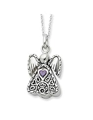 February, Angel Ash Holder Necklace in Sterling Silver