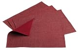DII Two-Tone Set of 4 Placemats, Pinot Noir