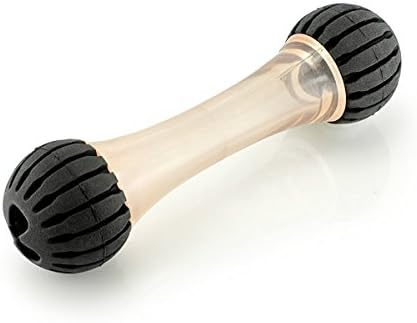 Small Chewing Squeeze Bone Dog Toy with Dental Twist Caps Mini (Pink)