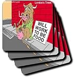 Londons Times Funny Cow Cartoons - Hopeless Cow - Coasters