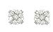 14K White Gold Diamond Cluster Stud Earrings