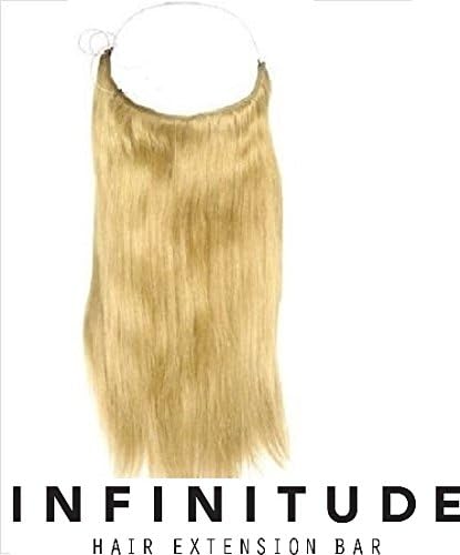 100% Remy human hair halo Extension, Infinitude-Halo, flip in with invisible miracle adjustable secret wire, Medium Golden Blonde #24