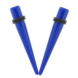 Acrylic Neon Taper - Blue - 0G - Sold as a Pair