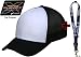 Sports : Original Flexfit Trucker Cap in Schwarz-Weiss unbestickt + Schl&uuml;sselband von 2stoned