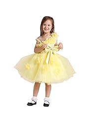 Girls Polyester/Taffeta Bubble Dress Spaghetti Strap Sequined Belted Applique  Dress