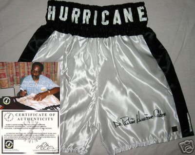 Rubin Hurricane Carter Signed Boxing Trunks