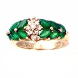 14K 1.40 CTW Marquise Emerald & Diamond Ring