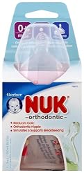 NUK Orthodontic Silicone BPA Free Nipple Bottle, 5 Ounce, Single Pack, Colors May Vary