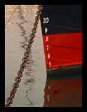 Ship (At Anchor) White Wood-Mounted Art Poster Print - 13