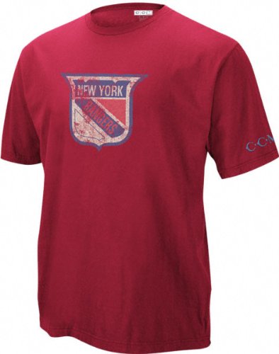 Buy New York Rangers -Red- Vintage Logo Soda Rubber Shirt