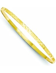 Genuine 14K Yellow Gold 3.25mm Diamond-Cut Slip-On Bangle Bracelet 5 Grams Of Gold 100% Satisfaction Guaranteed.