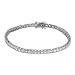 Sterling Silver Rhodium Plated 4mm Princess Cut CZ title=