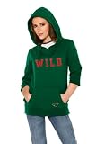 Minnesota Wild Women's Laser Cut 3/4 Sleeve Pullover Hoodie - by Alyssa Milano