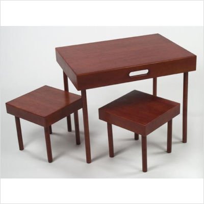 Lipper International 517C Child Portable Table and 2 Square Stools, Cherry