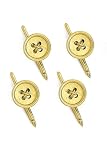 Solid 14K Yellow Gold Button Stud Set (4)