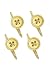 Solid 14K Yellow Gold Button Stud Set (4)