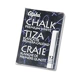 Alpha Nontoxic Low Dust Chalk, White, 12 Sticks/Pack