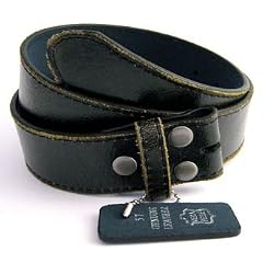 Buckle-G�rtel im Used Look, Schwarzes Echtleder, S-2XL