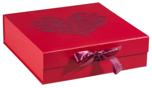 Think Posh Red/Red Flock Keepsake Gift Box, Large