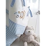 Blue Embroidered Cot/Crib Bumper Set