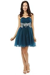 Sweetheart Cocktail Short Beaded Organza Homecoming Dress/Wedding Party Dress  With a Sash 