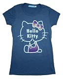 Hello Kitty Sanrio Daybreak Glitter Outline Soft Juniors Babydoll T-Shirt Tee