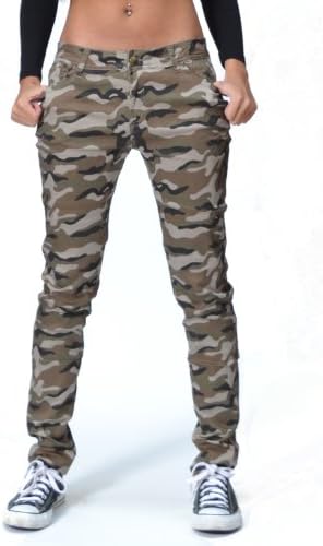 Vavell Denim Women's Camo Skinny Pants Beige (UK 10-US 8)