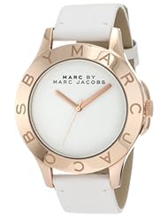 Marc Jacobs Blade White Dial White Leather Unisex Watch MBM1201