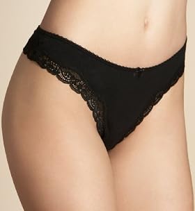 Cotton Rich Lace Trim Low Rise Thong