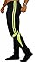 Kids Skinny Soccer Pants Training Sweat Sport Gym Athletic Tight Fit (YOUTH-S, BLACK/WHITE)