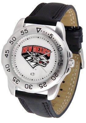 New Mexico State Aggies Suntime Mens Sports Watch w/ Leather Band - NCAA College Athletics